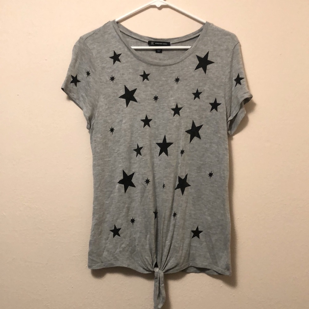 INC Star Pattern Gray Top